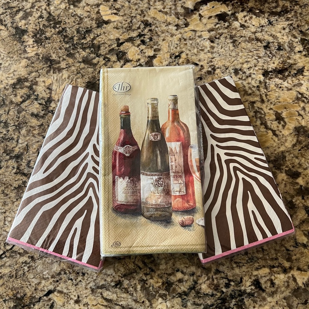 Wine and Zebra Brown guest towels